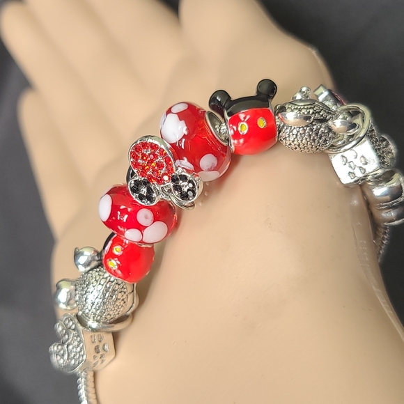 DISNEY Mickey Minnie Mouse Charm Bracelet - Picture 8 of 15